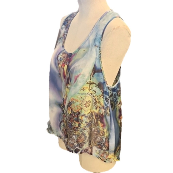 Womens Grifflin Paris sheer colorful tank top size Large. - Picture 8 of 14